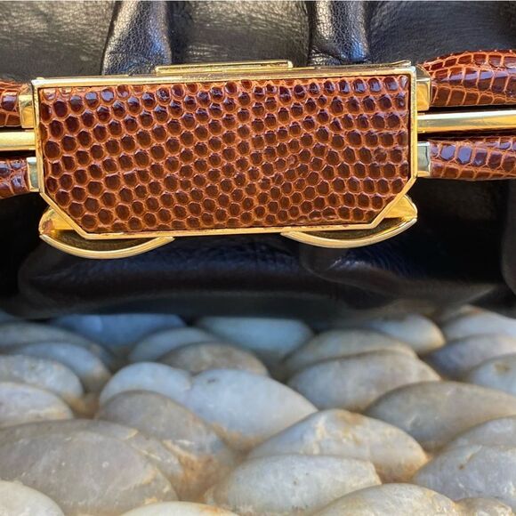 Colombo Vintage Black Leather and Snakeskin Shoulder Bag. EUC! - Picture 3 of 12